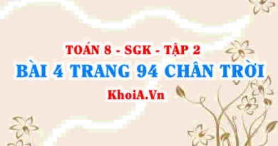 Bài 4 trang 94 Toán 8 Chân trời sáng tạo Tập 2